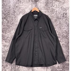 Dixxon Flannel Company Shirt 3XL Mens Gray Windowpane Twill Long Sleeve